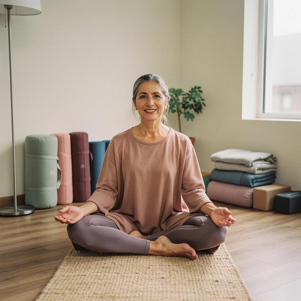 Close-up de pies descalzos en una esterilla de yoga durante un ejercicio dinámico.